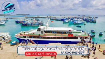 Biểu phí vận chuyển phương tiện ra đảo Phú Quý - tàu Phú Quý Express
